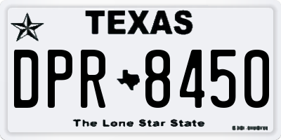 TX license plate DPR8450