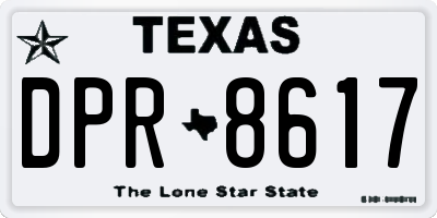 TX license plate DPR8617