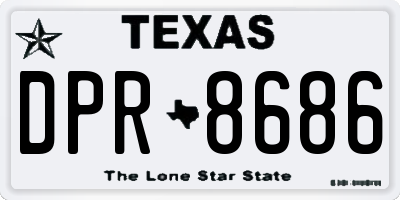 TX license plate DPR8686
