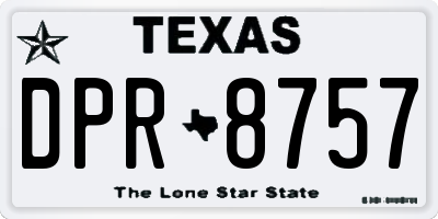 TX license plate DPR8757