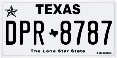 TX license plate DPR8787