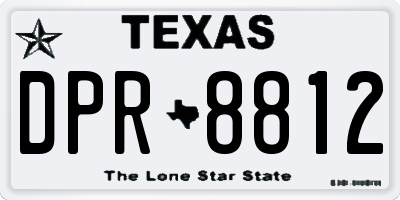 TX license plate DPR8812