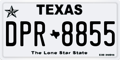 TX license plate DPR8855
