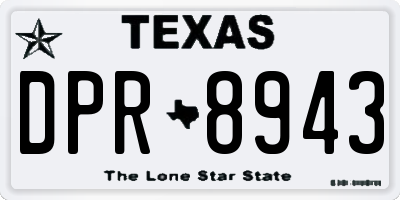 TX license plate DPR8943