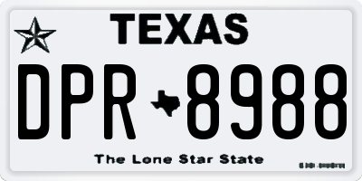 TX license plate DPR8988