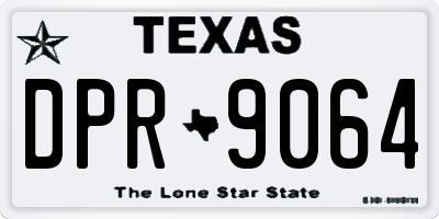 TX license plate DPR9064