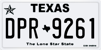 TX license plate DPR9261