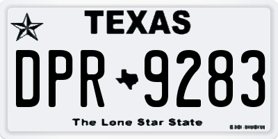 TX license plate DPR9283