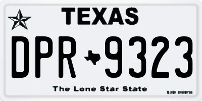 TX license plate DPR9323