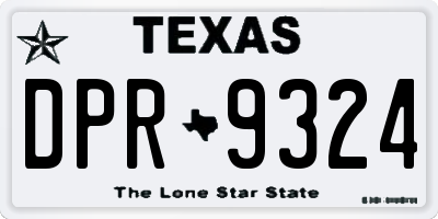 TX license plate DPR9324