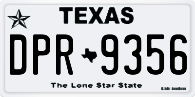 TX license plate DPR9356