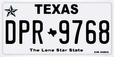 TX license plate DPR9768