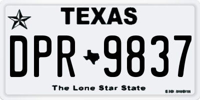 TX license plate DPR9837