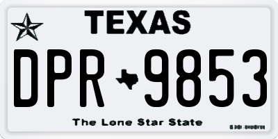 TX license plate DPR9853