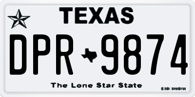 TX license plate DPR9874