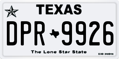 TX license plate DPR9926