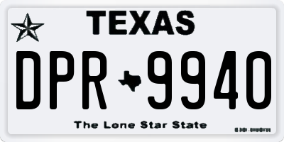 TX license plate DPR9940