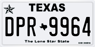 TX license plate DPR9964