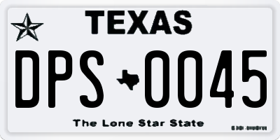 TX license plate DPS0045