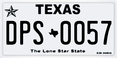 TX license plate DPS0057