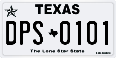 TX license plate DPS0101