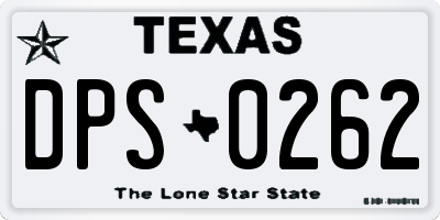 TX license plate DPS0262
