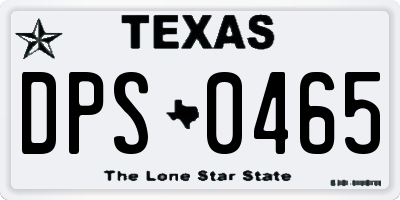 TX license plate DPS0465