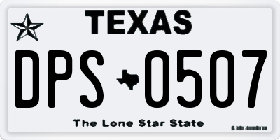 TX license plate DPS0507