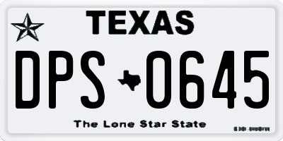 TX license plate DPS0645