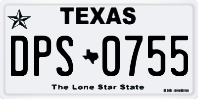 TX license plate DPS0755