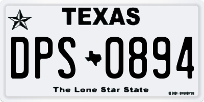 TX license plate DPS0894