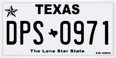 TX license plate DPS0971