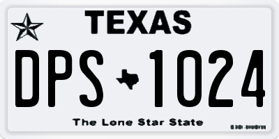 TX license plate DPS1024