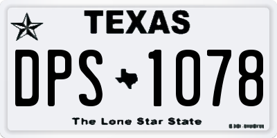 TX license plate DPS1078
