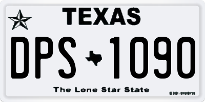 TX license plate DPS1090