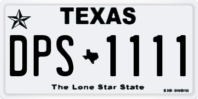 TX license plate DPS1111