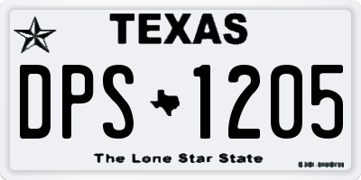 TX license plate DPS1205