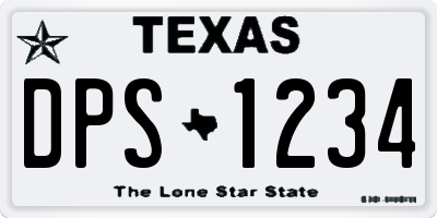 TX license plate DPS1234
