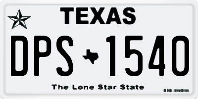 TX license plate DPS1540