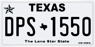 TX license plate DPS1550