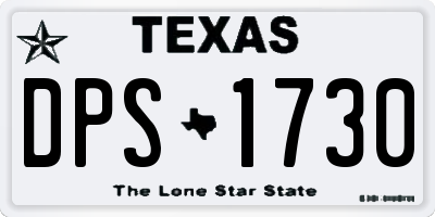 TX license plate DPS1730