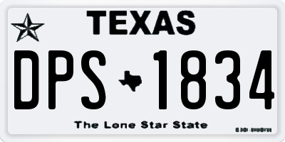 TX license plate DPS1834