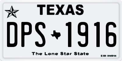 TX license plate DPS1916
