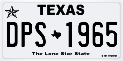 TX license plate DPS1965