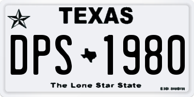 TX license plate DPS1980