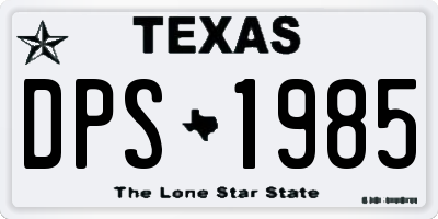 TX license plate DPS1985