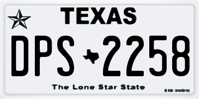 TX license plate DPS2258
