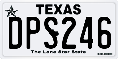 TX license plate DPS246