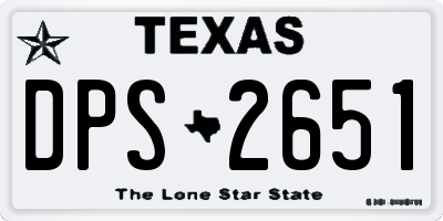 TX license plate DPS2651