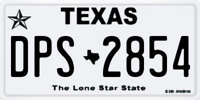 TX license plate DPS2854